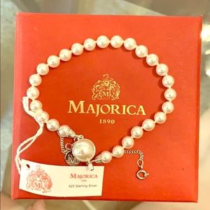 NWT Majorica pearl bracelet with sterling silver!